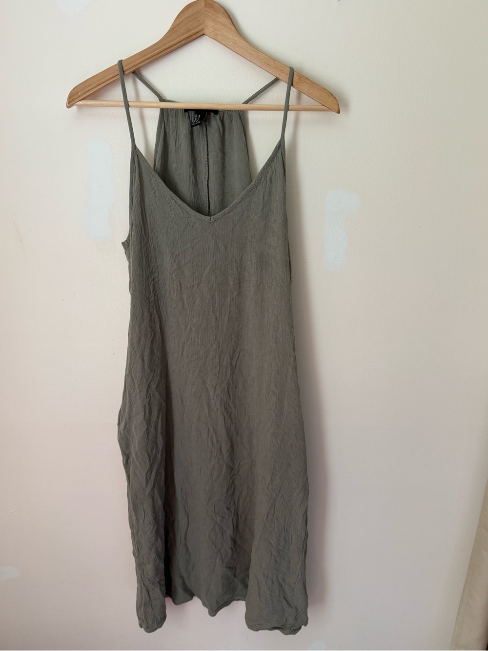 Forever 21 Olive Green Textured Camisole Dress